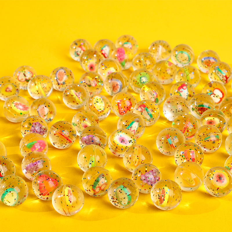Kids Outdoor Easter Gifts - Fruits Theme Glitter Transparente Jumping Bouncy