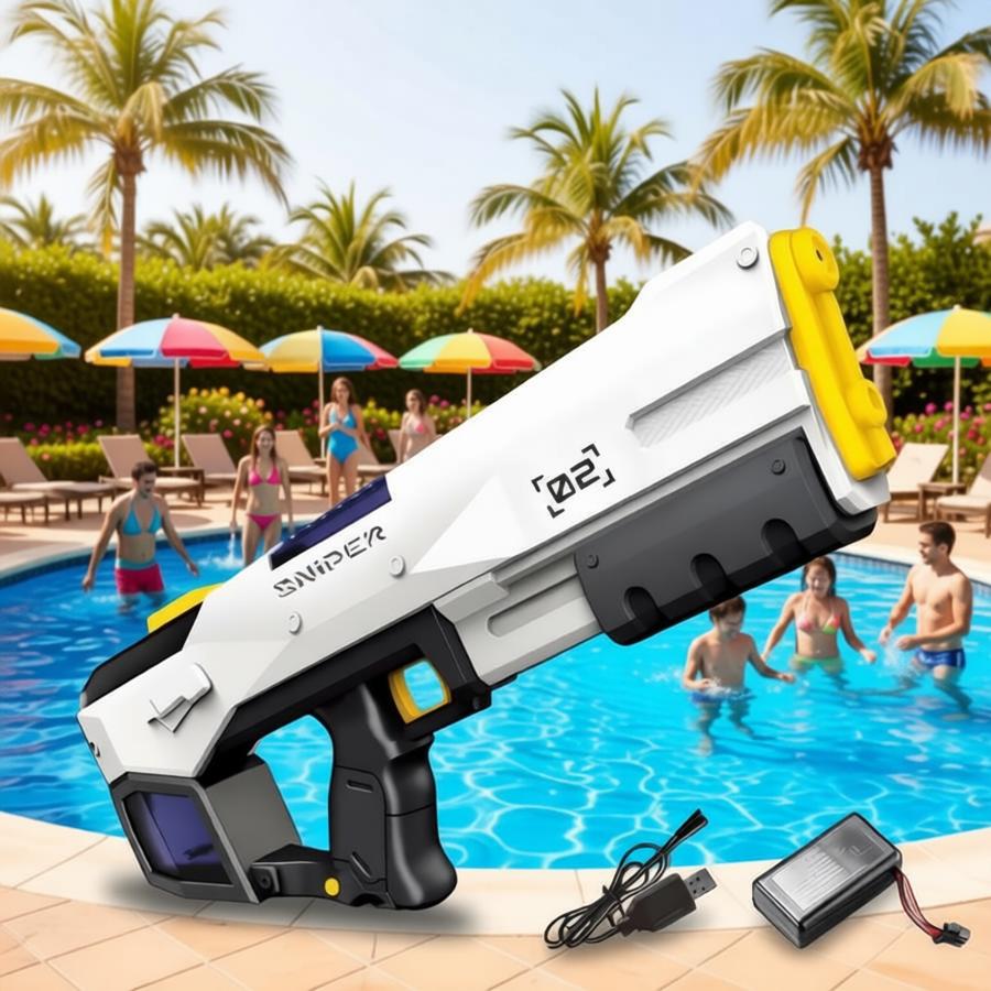 Kids Outdoor Clubhouse - Pistola de Água Elétrica Totalmente Automática