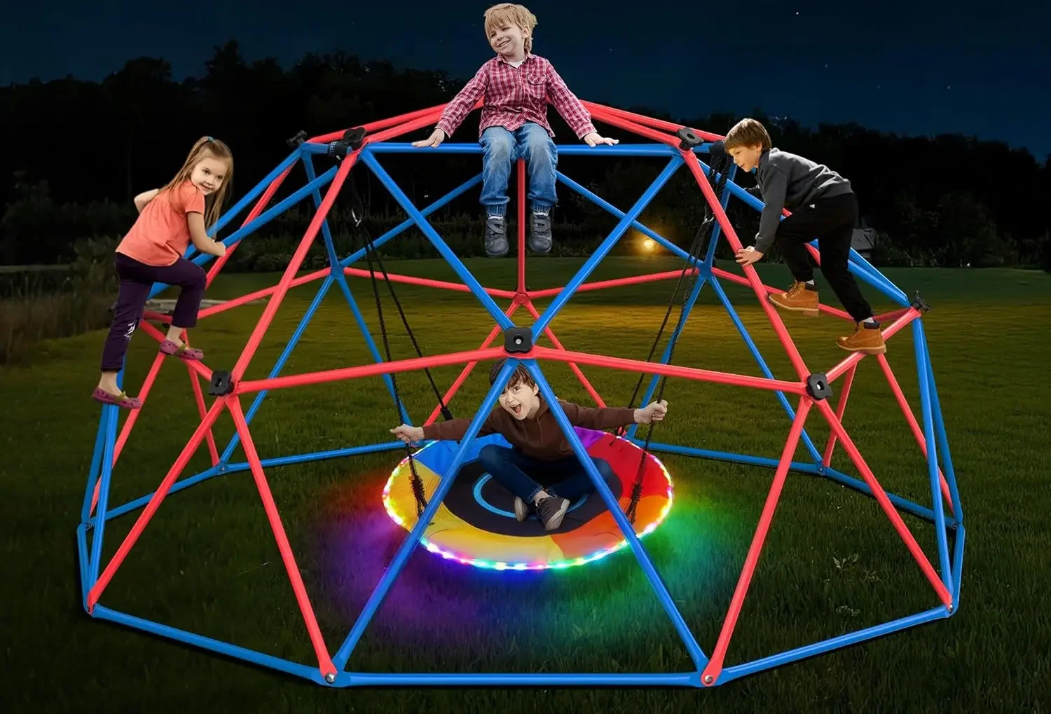 Kids Outdoor Jungle Gym - Conjunto de Balanço Hapfan Climbing Dome