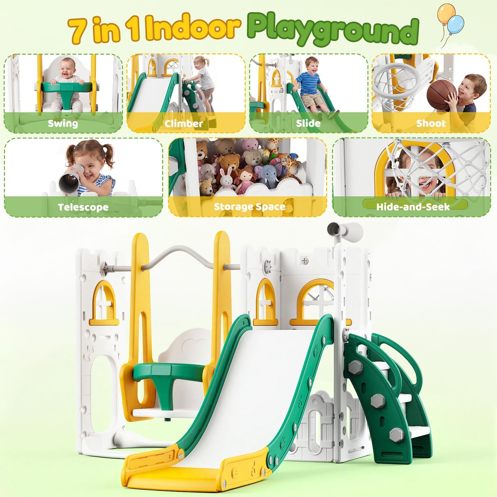 Conjunto de Escorregador e Bal - Kids Outdoor Playhouse avaliação e preço
