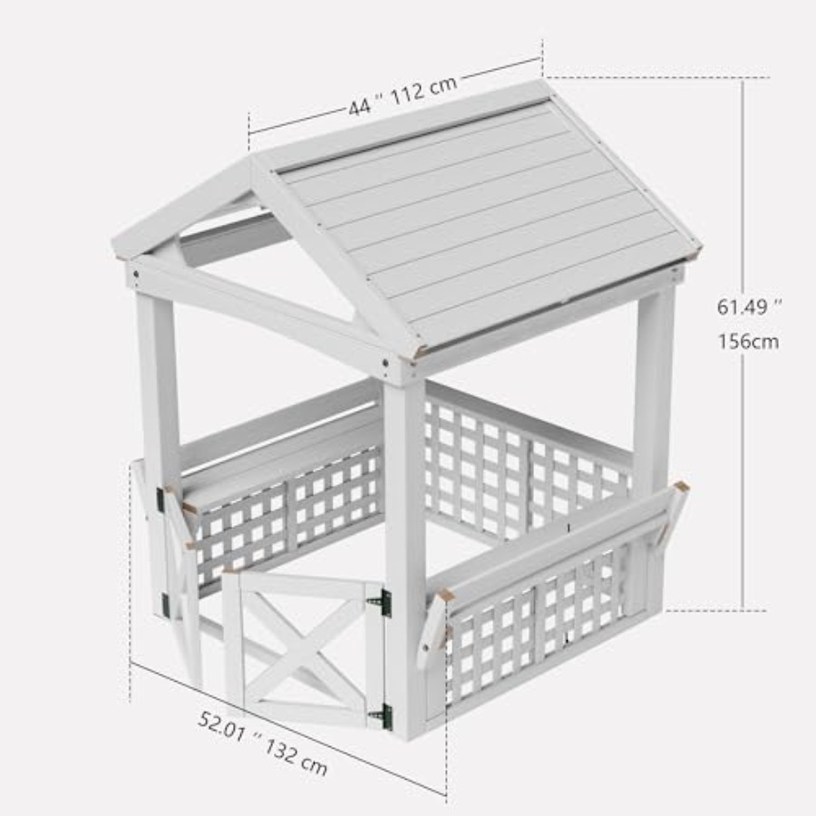 Casa de Brinquedo de Madeira p - Kids Outdoor Playhouse avaliação e preço