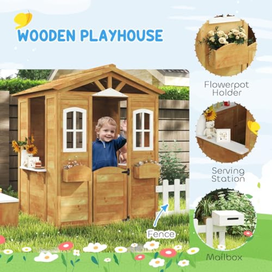 Casa de brincar ao ar livre pa - Kids Outdoor Playhouse avaliação e preço