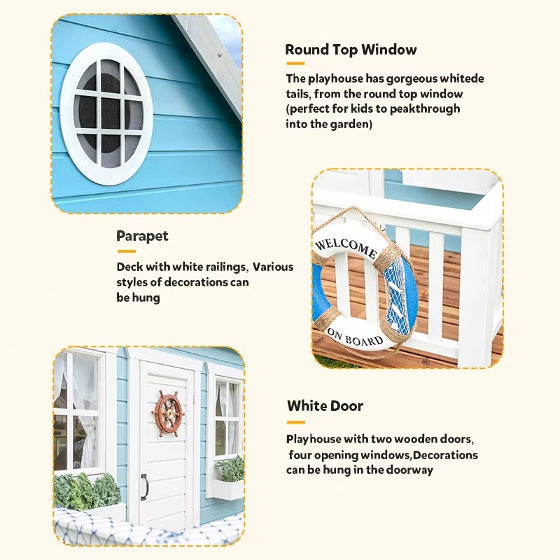 Casa de Brinquedo de Madeira p - Kids Outdoor Playhouse avaliação e preço